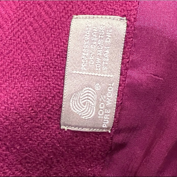 Evan Picone 100% Wool Fuchsia Button Down Jacket Made in the USA - Picture 7 of 7